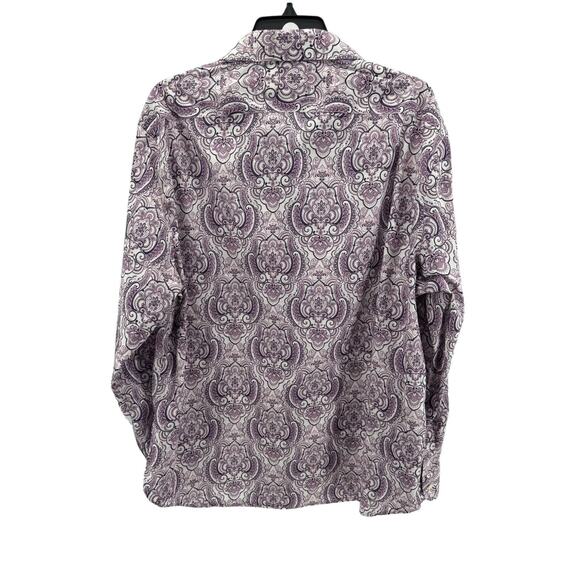 Joseph Abbound Men's Purple Paisley Print Long Sleeve Button-Up Shirt Size XL - Picture 2 of 4